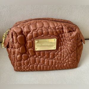 Big Buddha NWOT Brown Quilted cosmetic Bag